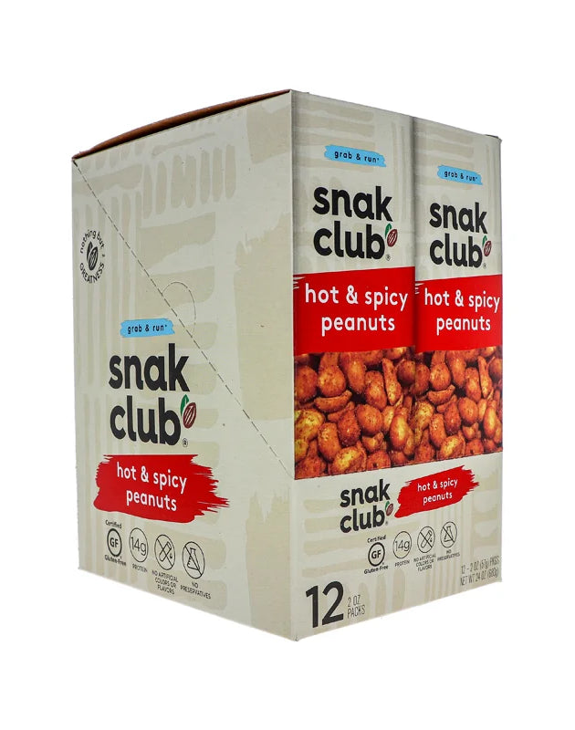 Snak Club Tube Hot & Spicy Peanuts 12 Count - 2 oz image 0