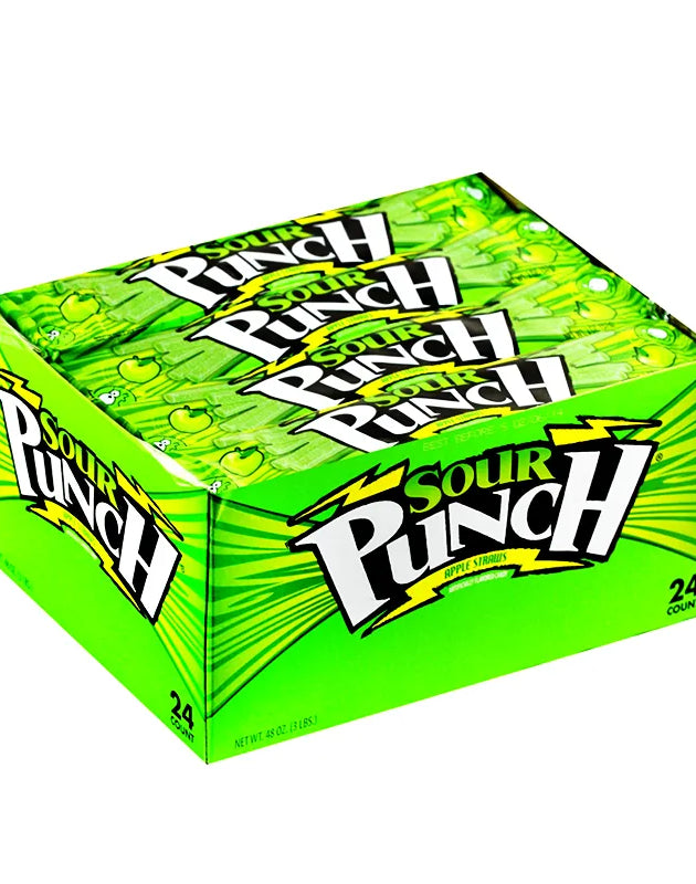 Sour Punch Straws Zappin Apple 24 Count - 2 oz image 0