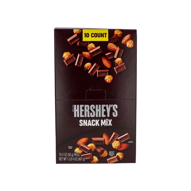Hershey's, Milk Chocolate, Almond and Pretzel Snack Mix, Grab & Go Snack, 2 Oz, Packs (10 Count) image 0