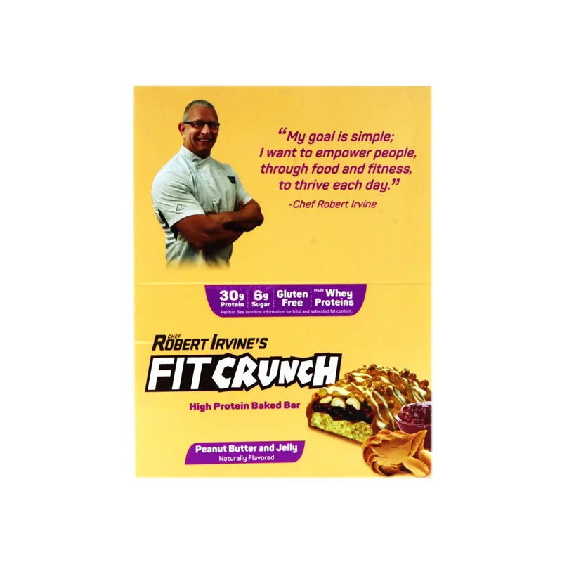 FITCRUNCH Whey Protein Baked Bar, Peanut Butter and Jelly 12 Count - 3.10 oz image 0