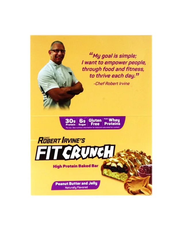 FITCRUNCH Whey Protein Baked Bar, Peanut Butter and Jelly 12 Count - 3.10 oz image 0