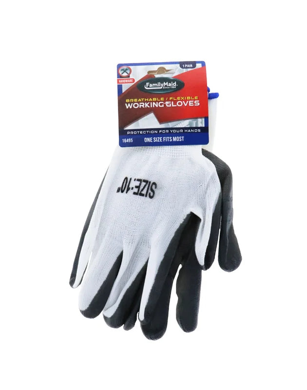 Family Maid Nonslip Grip Working Gloves Grey - 1 Count Only image 0