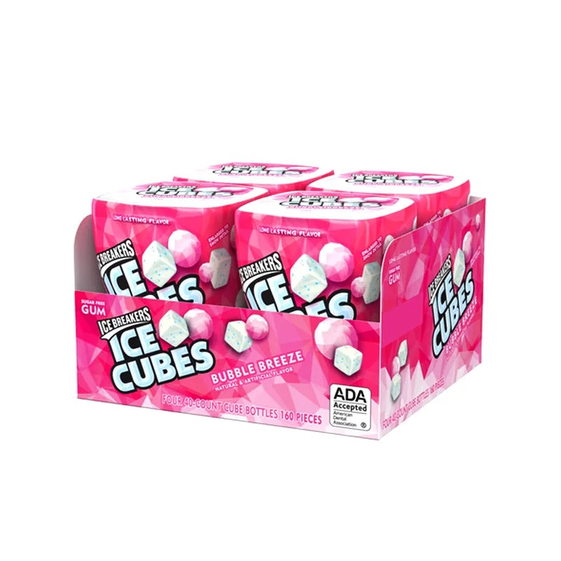 Ice Breakers Ice Cubes Gum Bubble Breeze - Bottle (Pack Of 4) - 40 Pieces image 0