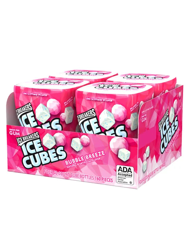 Ice Breakers Ice Cubes Gum Bubble Breeze - Bottle (Pack Of 4) - 40 Pieces image 0
