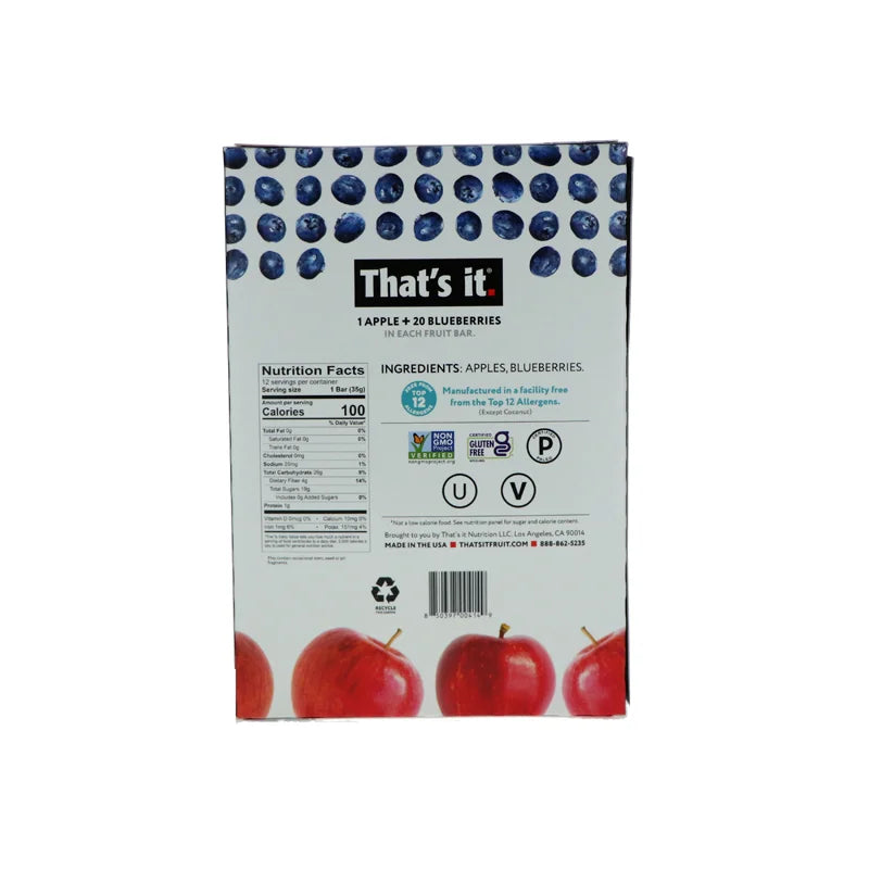 That's It Fruit Bar - Apple and Blueberry 12 Count - 1.2 oz image 2