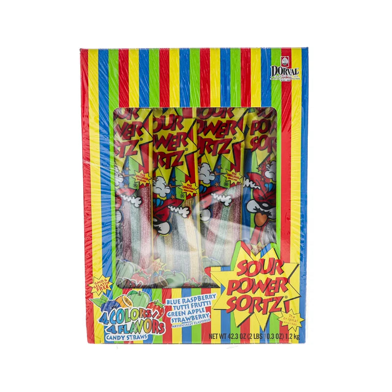 Sour Power Straws Sortz 4Flavors 24/2Oz image 0