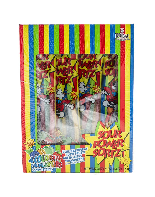 Sour Power Straws Sortz 4Flavors 24/2Oz image 0