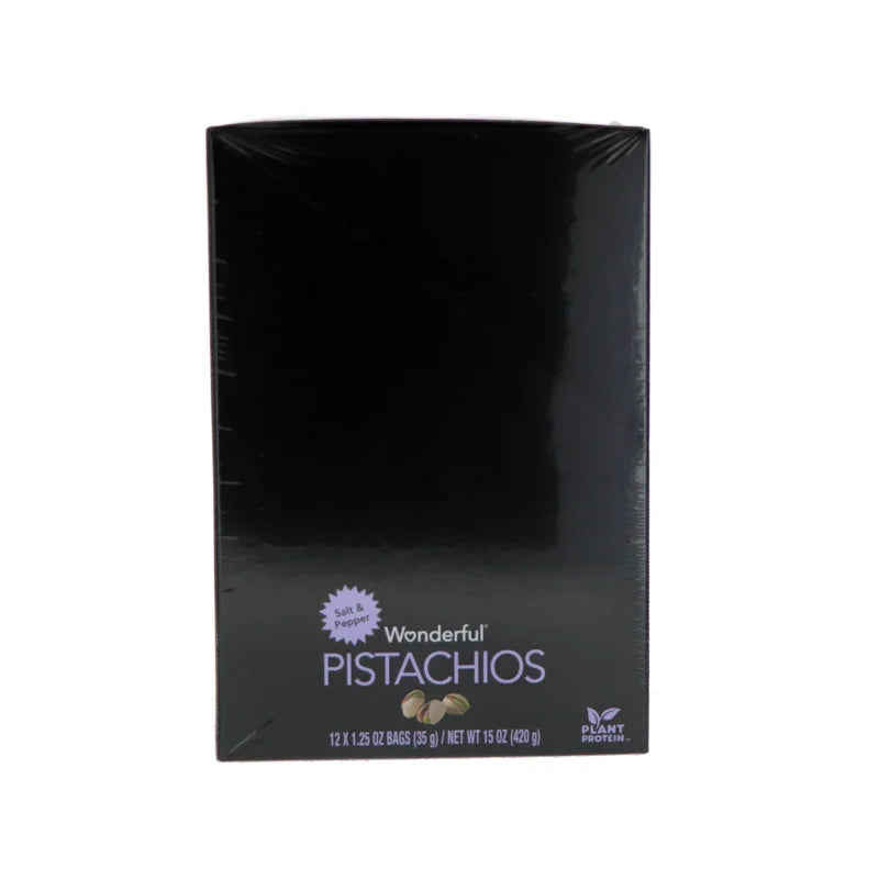 Wonderful Pistachios Salt & Pepper Pistachios - Tube 12 Count - 1.25 oz image 0