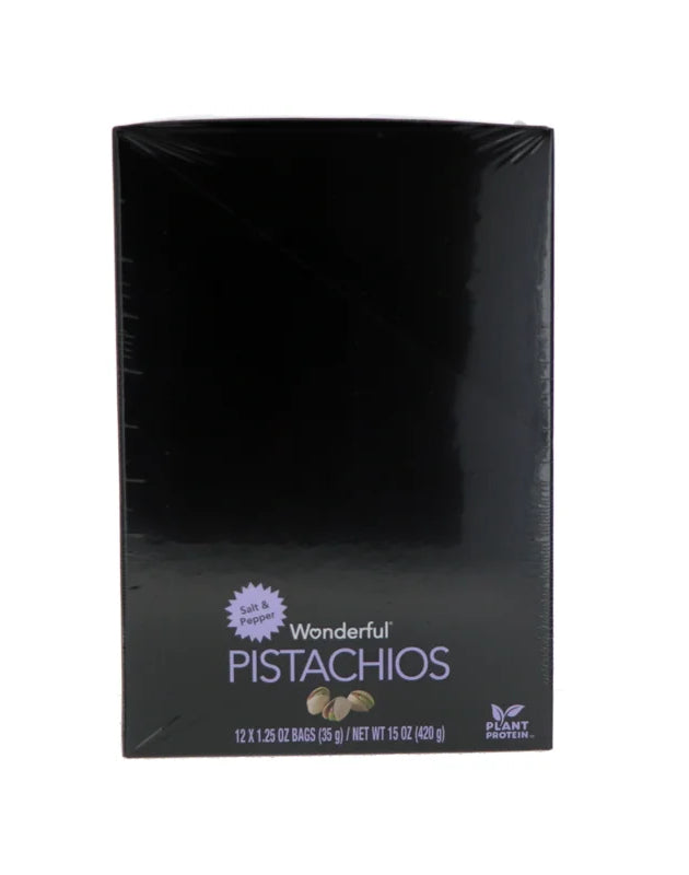Wonderful Pistachios Salt & Pepper Pistachios - Tube 12 Count - 1.25 oz image 0