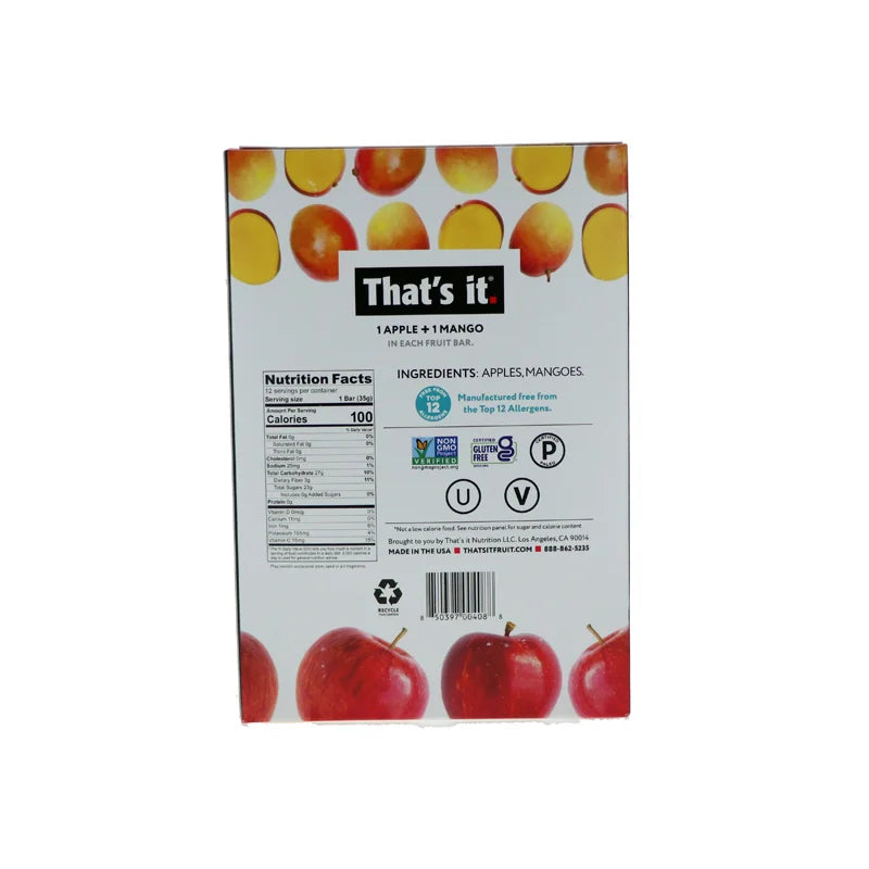 That's It Fruit Bar - Apple and Mango 12 Count - 1.2 oz image 2