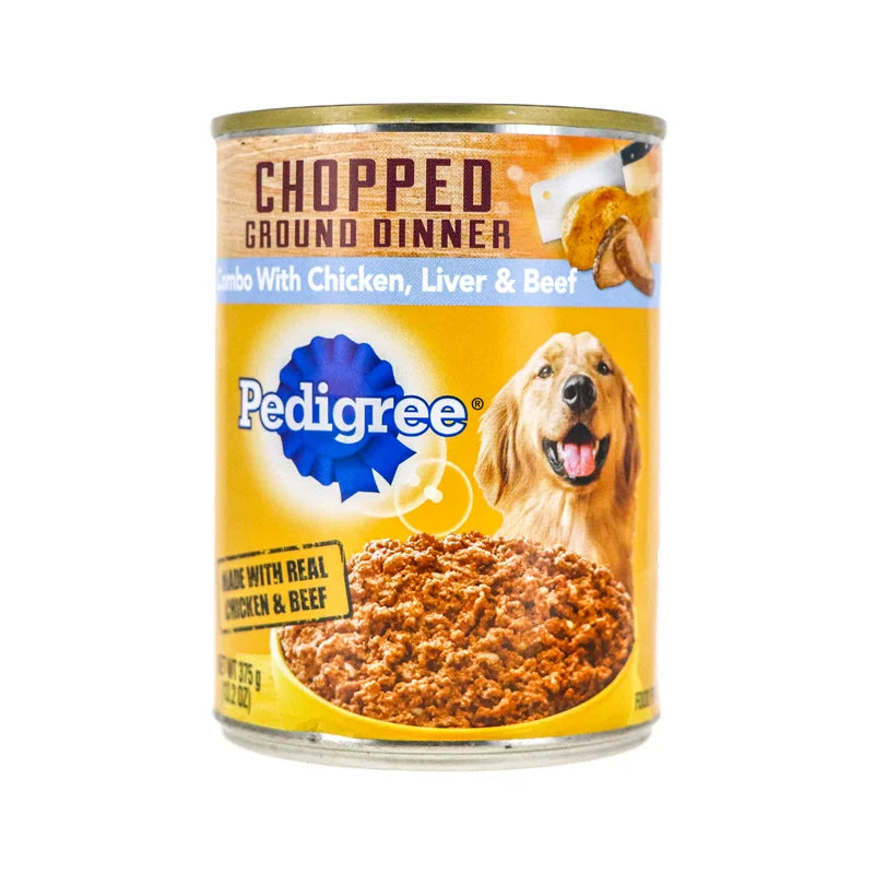 Pedigree Chopped Ground Dinner with Chicken, Beef & Liver Wet Dog Food - Can 13.2 oz image 0
