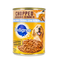 Pedigree Chopped Ground Dinner with Chicken, Beef & Liver Wet Dog Food - Can 13.2 oz image 0