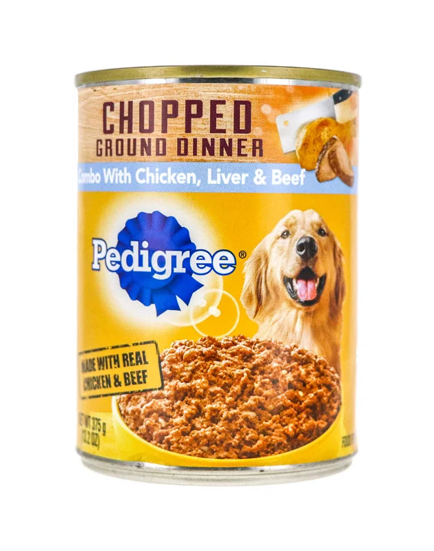 Pedigree Chopped Ground Dinner with Chicken, Beef & Liver Wet Dog Food - Can 13.2 oz image 0