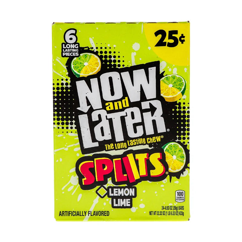 Now & Later 25c Splits Lemon Lime Candy 24 Count - 6 Pieces image 0
