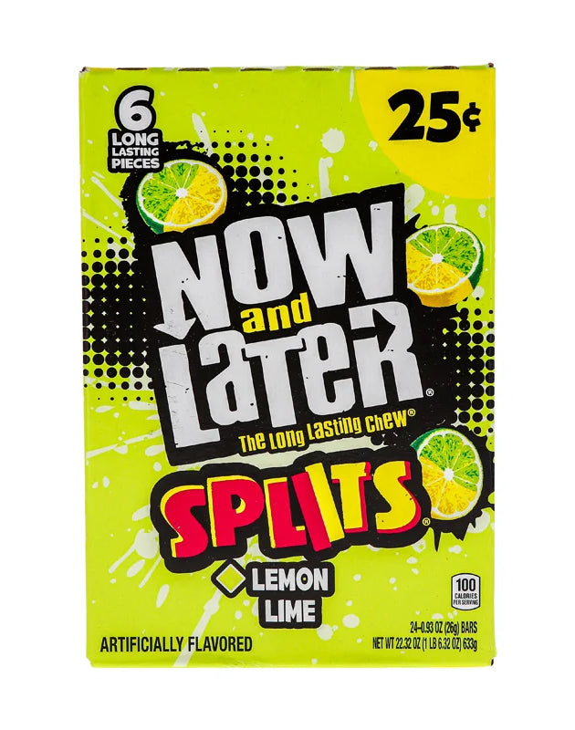 Now & Later 25c Splits Lemon Lime Candy 24 Count - 6 Pieces image 0