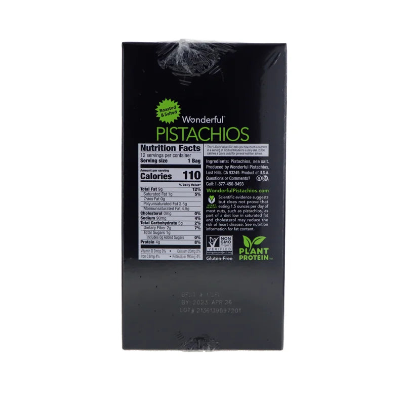 Wonderful Pistachios, Roasted and Salted - Tube 12 Count - 1.25 oz image 1