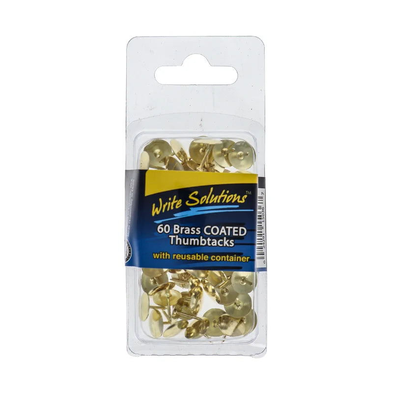 Write Solutions Brass Thumb Tacks - 60 Count image 0
