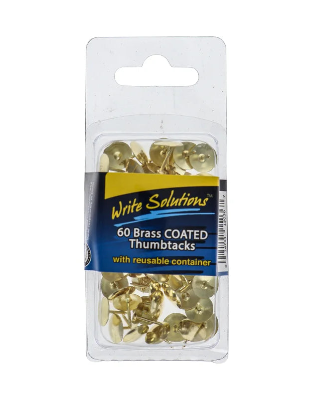 Write Solutions Brass Thumb Tacks - 60 Count image 0