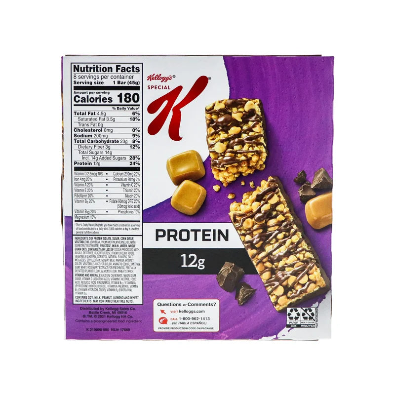 Kelloggs Special K Protein Bar Chocolate Caramel 8 Count - 1.59 oz image 2