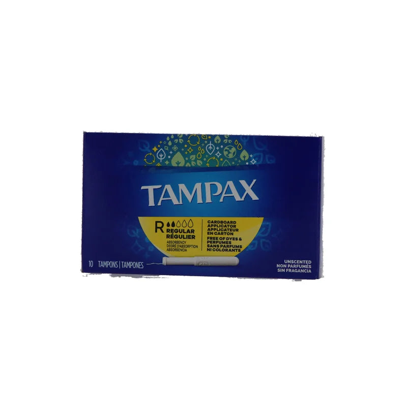 Tampax Cardboard Tampons Regular (Yellow) Unscented - (Pack of 10) image 0