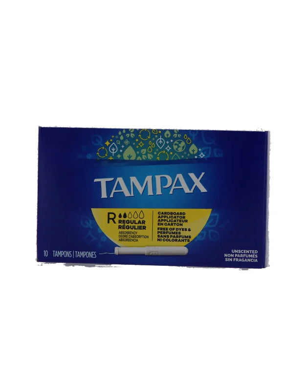 Tampax Cardboard Tampons Regular (Yellow) Unscented - (Pack of 10) image 0