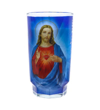 Glass Candle Cup Sag Corazon De Jesus - 1 Count Only image 0