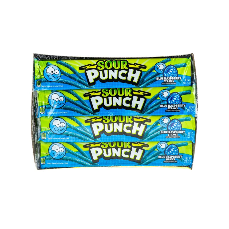Sour Punch Straws Blue Razamatazz 24/2Oz image 0