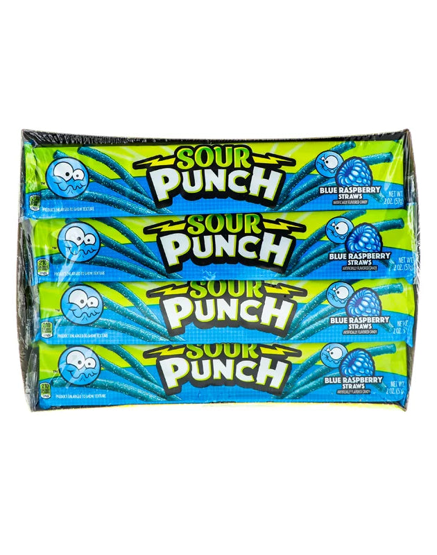 Sour Punch Straws Blue Razamatazz 24/2Oz image 0