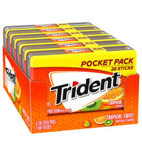 Trident Tropical Sugar Free Gum, 6 Pocket Packs - 28 Sticks image 0
