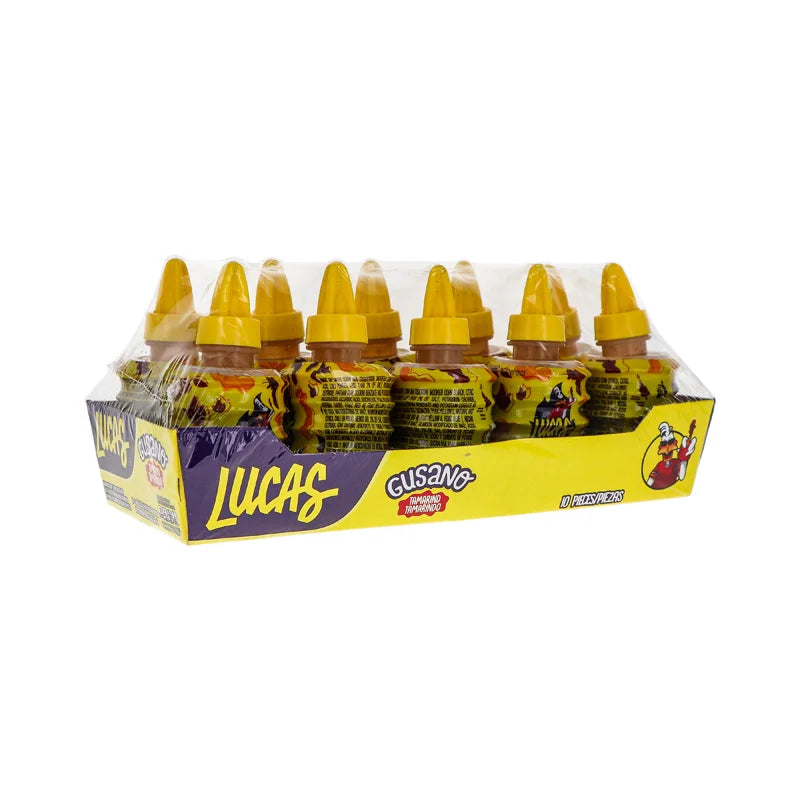 Lucas Gusano Tamarind Liquid Candy Mexican Candy 10 Count - 1.27 oz image 1
