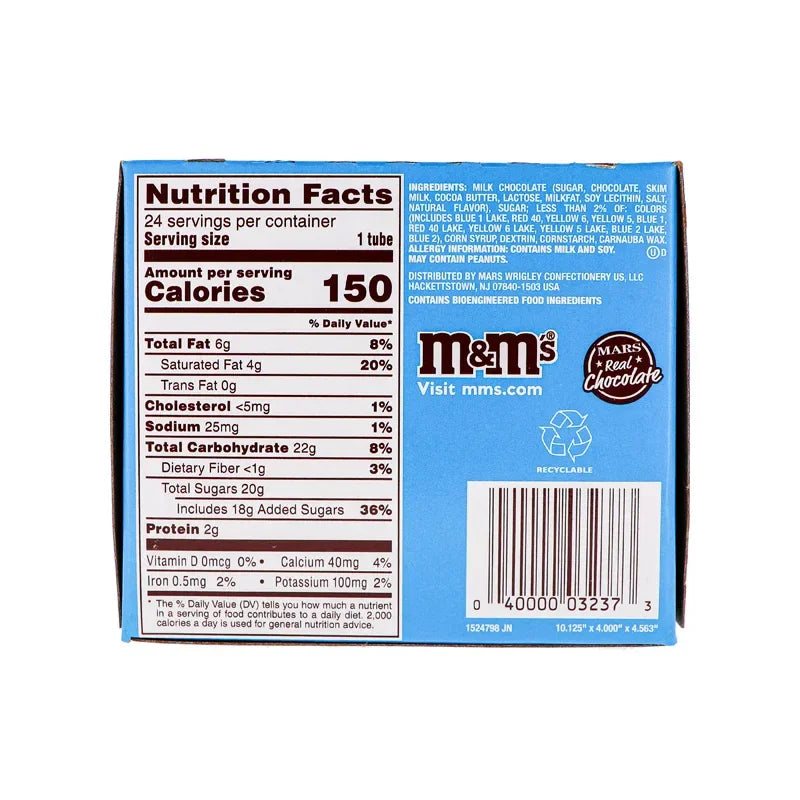 M&M Minis Milk Chocolate Tube 24/1.08Oz image 2