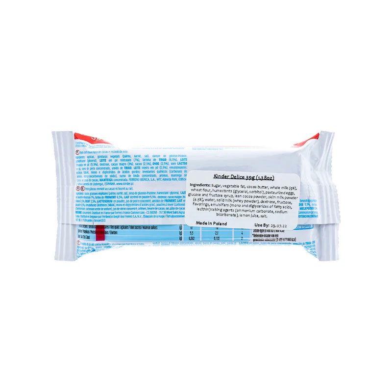 Kinder Delice Milk Chocolate Bar 20 Count - 39 G image 2
