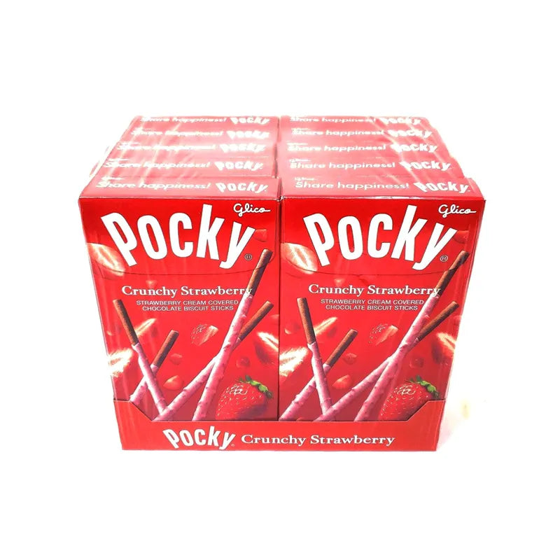 Glico Pocky Crunchy Strawberry Cream Covered Biscuit Stick 10 Count - 1.4 oz image 0