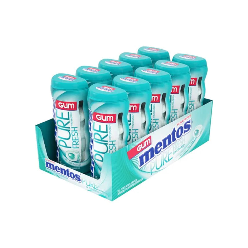 Mentos Pure Fresh, Wintergreen Sugar-Free Gum 10 Count - 15 Pieces image 0