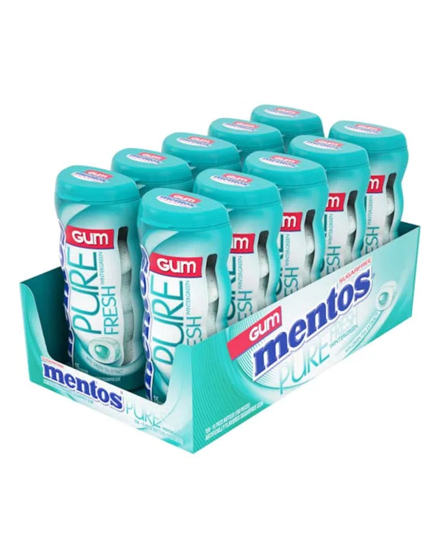 Mentos Pure Fresh, Wintergreen Sugar-Free Gum 10 Count - 15 Pieces image 0