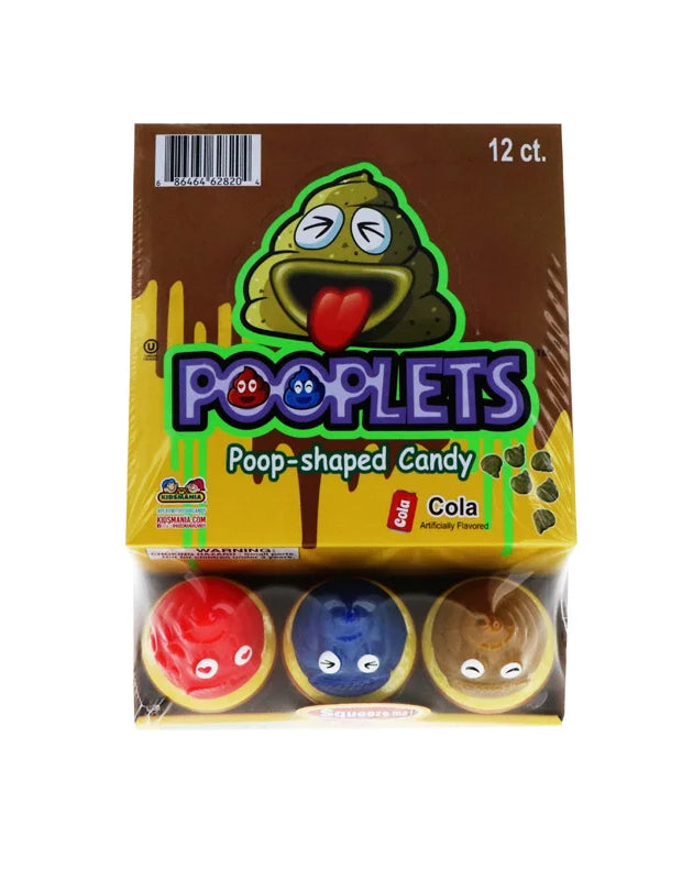 Kidsmania Pooplets Emoji Poop Shaped Candy Toy - 12 Count image 0