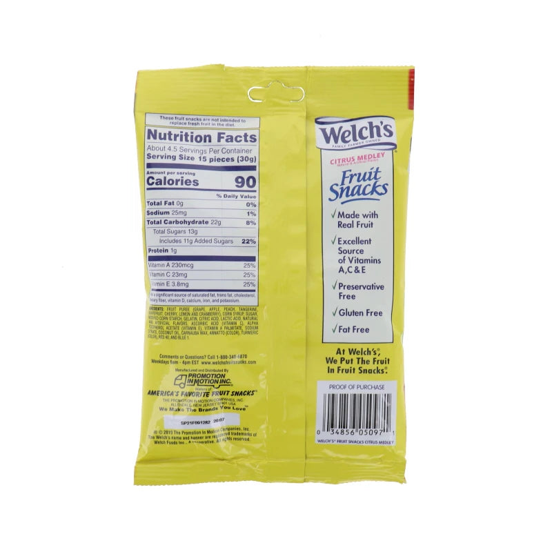 Welchs Peg Fruit Snack Citrus Medley 12 Count - 5 oz image 1