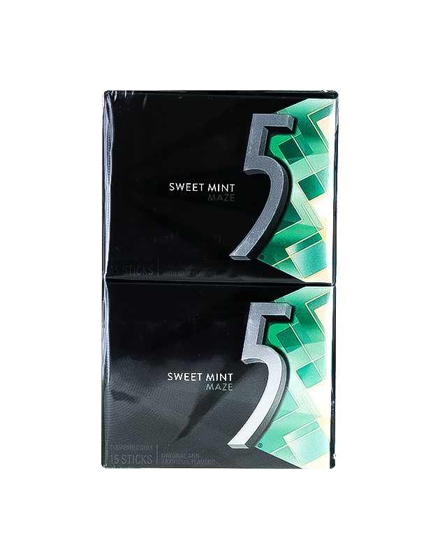 Wrigley's 5 Gum Slim Pack Maze Sweet Mint 10 Count - 15 Sticks image 0