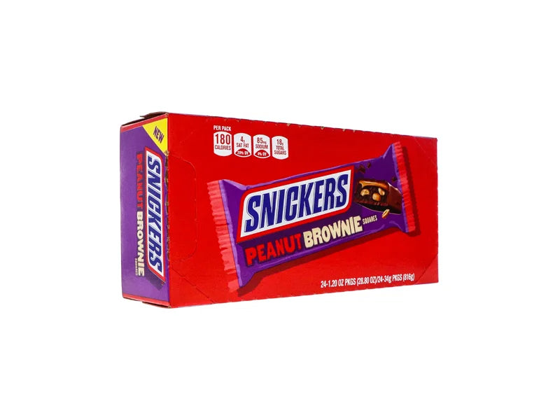 Snickers Peanut Brownie Squares 24 Count - 1.20 oz image 1
