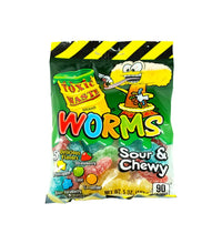 Toxic Waste Peg Worm Sour Chewy Candy 12 Count - 5 oz image 0