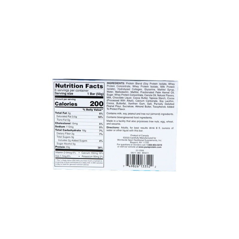 Pure Protein Bars, Chewy Chocolate Chip 6 Count - 1.76 oz image 2