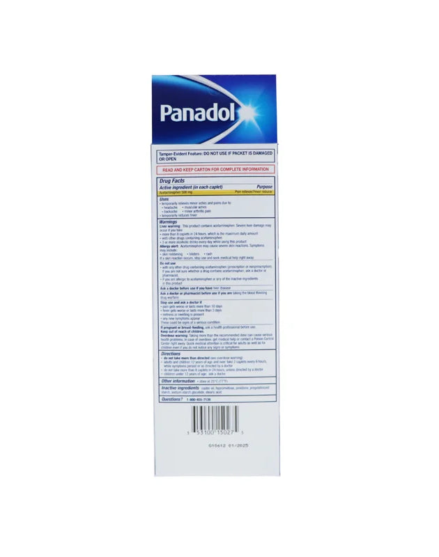 Panadol Extra Strength 500 mg 50 x 2 Tabs image 0