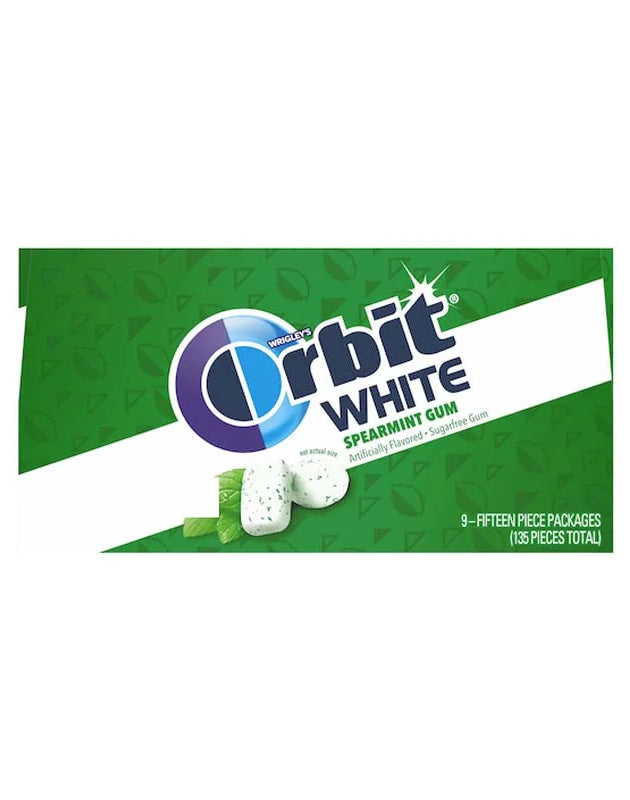 Orbit White Gum Spearmint Can 9 Count - 15 Pieces image 0