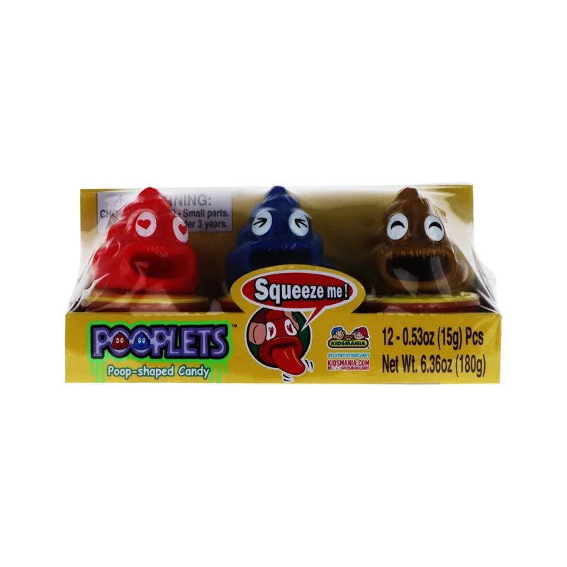 Kidsmania Pooplets Emoji Poop Shaped Candy Toy - 12 Count image 0