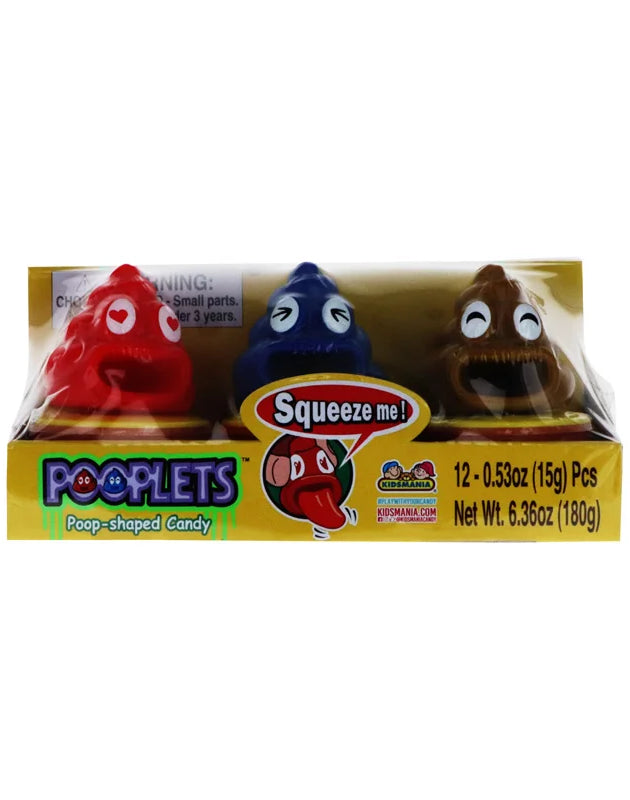 Kidsmania Pooplets Emoji Poop Shaped Candy Toy - 12 Count image 0