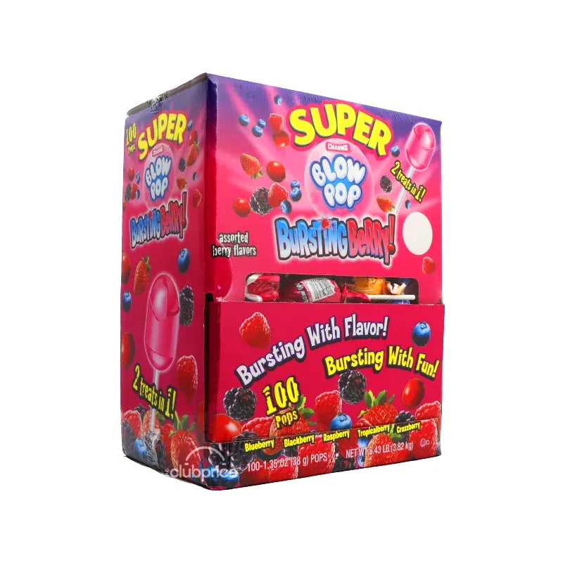 Charms Super Blow Pop Bursting Berry - 100 Count image 1