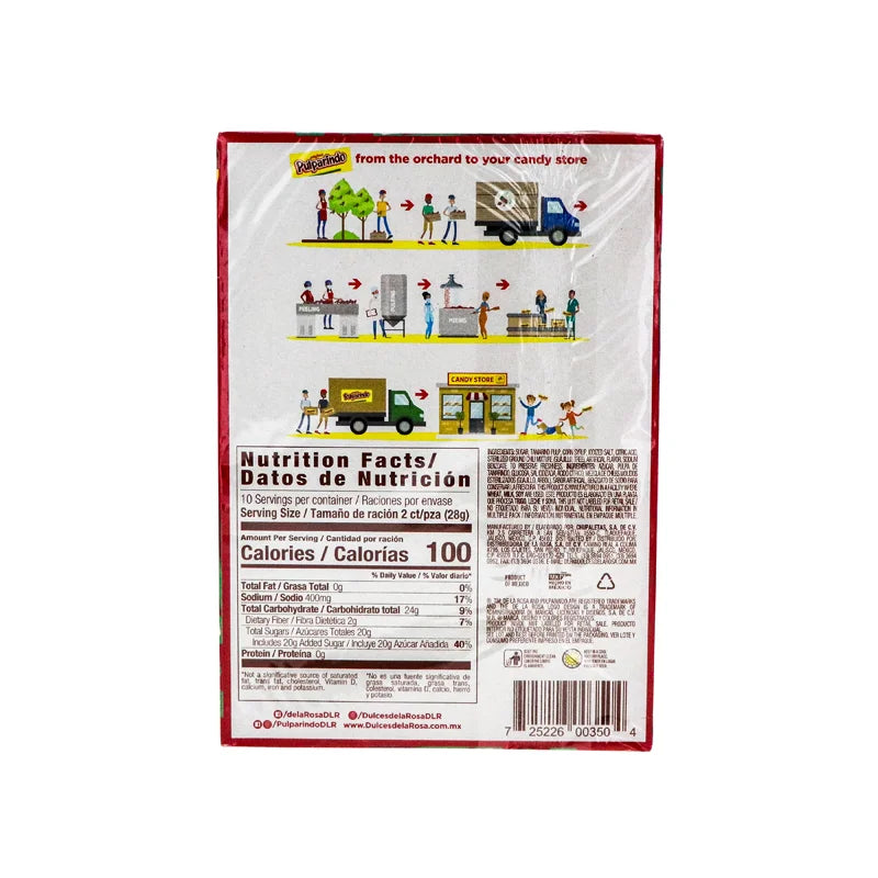 De La Rosa Pulparindo Extra Spicy Bar 20 Count - 0.5 oz image 2