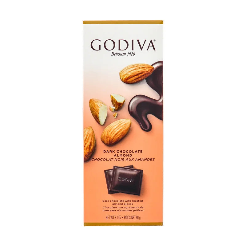 Godiva Dark Chocolate Almond Bar, 72% 3.1 oz image 0