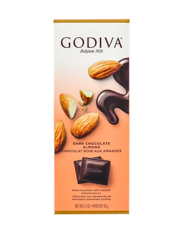 Godiva Dark Chocolate Almond Bar, 72% 3.1 oz image 0