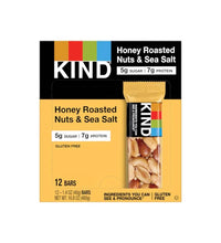 KIND Bars, Honey Roasted Nuts & Sea Salt, Gluten Free, Low Sugar, 1.4oz, 12 Count image 0